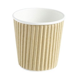 Kraft Ripple Disposable Paper Coffee Cups 4oz / 120ml - Sleeve of 40 - Hot Drink Cups