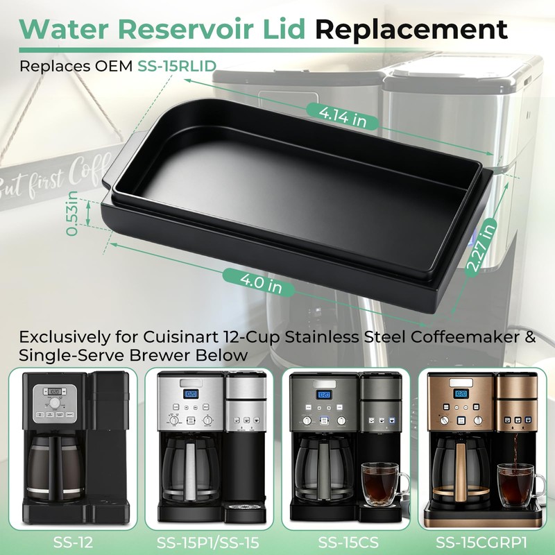 Water Reservoir Lid for Cuisinart 12-Cup Stainless Steel Coffeemaker