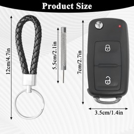 2 Button Car Key Casing, Compatible with VW Keys, Compatible with VW Key Housing T5 T6 Polo G Amarok Transporter Key Shell Remote Control Folding Car Replacement Key