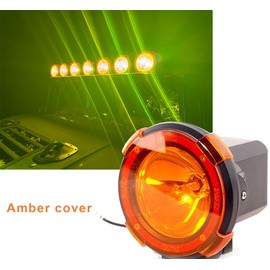 JIUHUAN 5 Inch HID Offroad Light Spot Beam 12-24V55W Fog Driving Work Lamp Clear and Amber Cover 4x4 Off-Road Rally Round Fog Lighting for SUV 4X4 ATV
