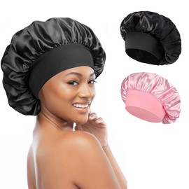 TEOZBLU Satin Cap, Silk Hair Wrap for Sleeping, Soft and Comfortable Silk Sleep Cap, Non-Slip Silk Head and Hair Cover, Night Cap for Curly Hair with Elastic Band