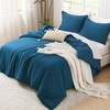 Litanika Teal Comforter King Size, 3 Pieces Turquoise Lightweight Solid