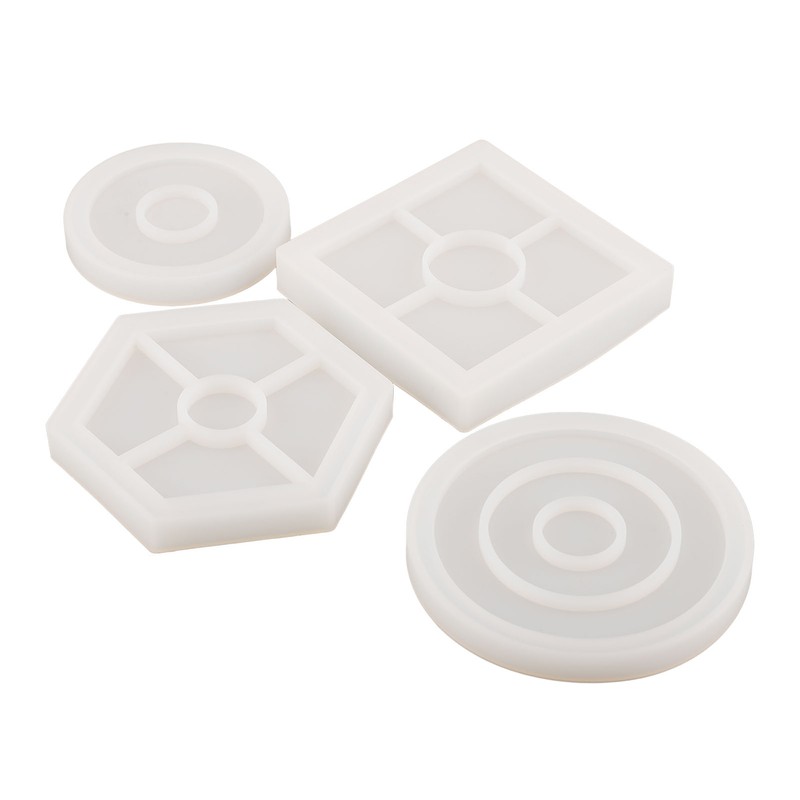 8 Pcs Silicone Coaster Molds Silicone Epoxy Resin Coaster Casting