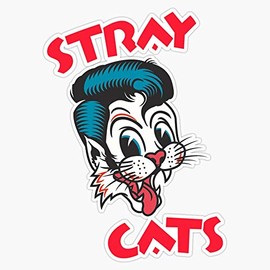 Leyland Designs Stray Cats, Sticker, Mask Sticker Outdoor Rated Vinyl Sticker Decal for Windows, Bumpers, Laptops or Crafts 5"