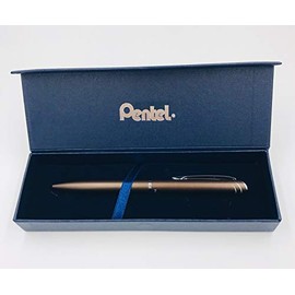 Pentel BL2007 EnerGel Premium Retractable Rollerball Pen 0.7mm Tip Matte Metal Body Brown - Gift Box
