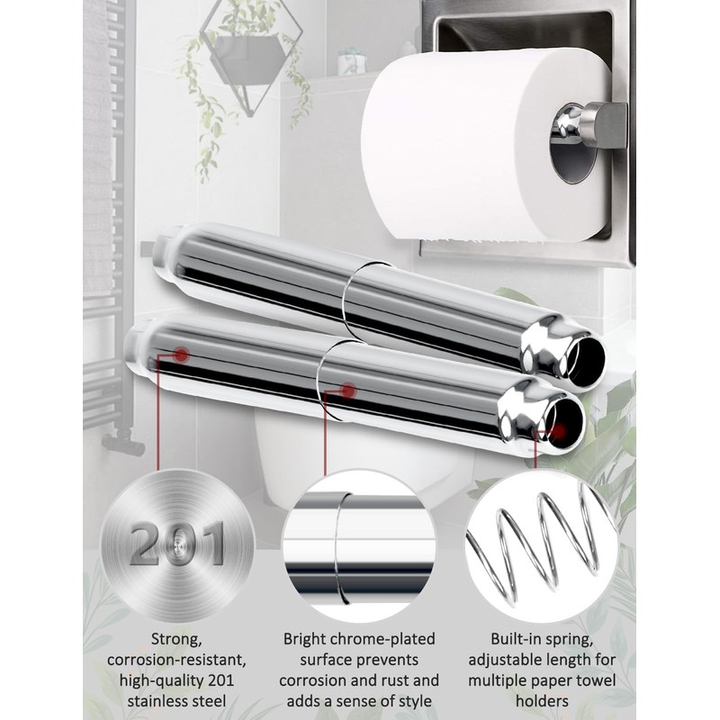 Toilet Paper Holder Roller Replacement, Stainless Steel Toilet Paper Roller
