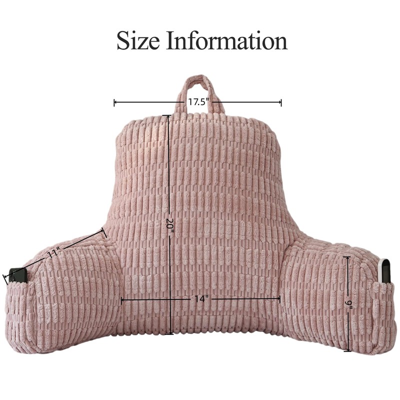 Corduroy Reading Pillow for Sitting in Bed, Large Backrest Bed