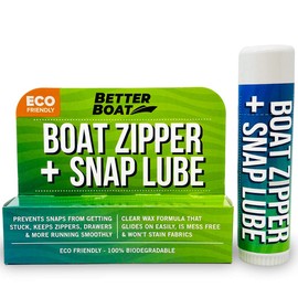 Zipper Wax Zip Lube - Marine Grade Zipper Lubricant Stick and Tool for Boat Canvas, Bimini Snaps, Metal Zippers, Jackets, Coolers, Vinyl Panels, Wetsuits, Drysuits - No Oil Mess