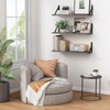 Forbena Gray Floating Shelves Wall Mounted Bookshelf Set of 3,
