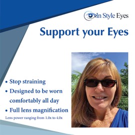 In Style Eyes Smarty Pants, gafas de sol de aspecto clásico con lector completo Willi Have You Looking Stylin'. No bifocals, Azul / Patchwork, M