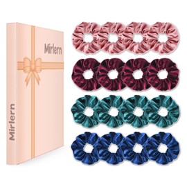 Mirlern 16-Piece Velvet Scrunchies for Women & Girls, No Damage Elastic Big Hair Ties Cute Soft Ponytail Holders Hair Bands for Thin Thick Hair Accessories (Multicolor)