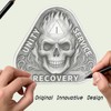 Leafence Fire Skull Triangle Sobriety Coin Unity Service Recovery AA