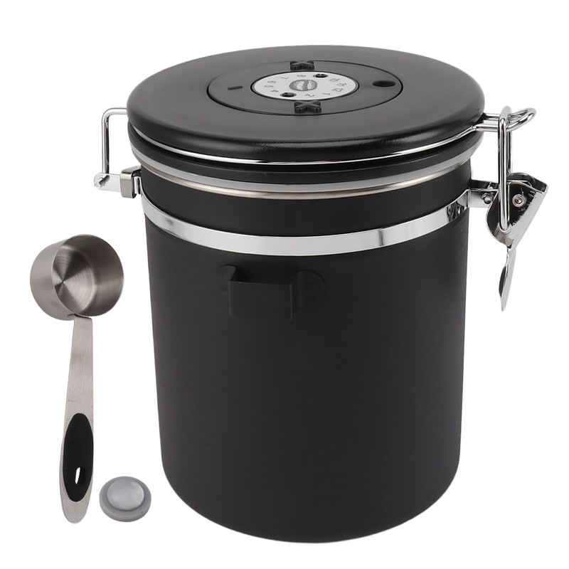 1.5L Coffee Canister Coffee Container with Scoop Date Tracker Stainless