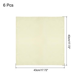 sourcing map 6pcs Cloth Napkins Beige Satin Table Napkins Polyester Square Bright Table Napkin Fabric Table Napkin for Event Wedding Party Table Decoration,17x17 Inch