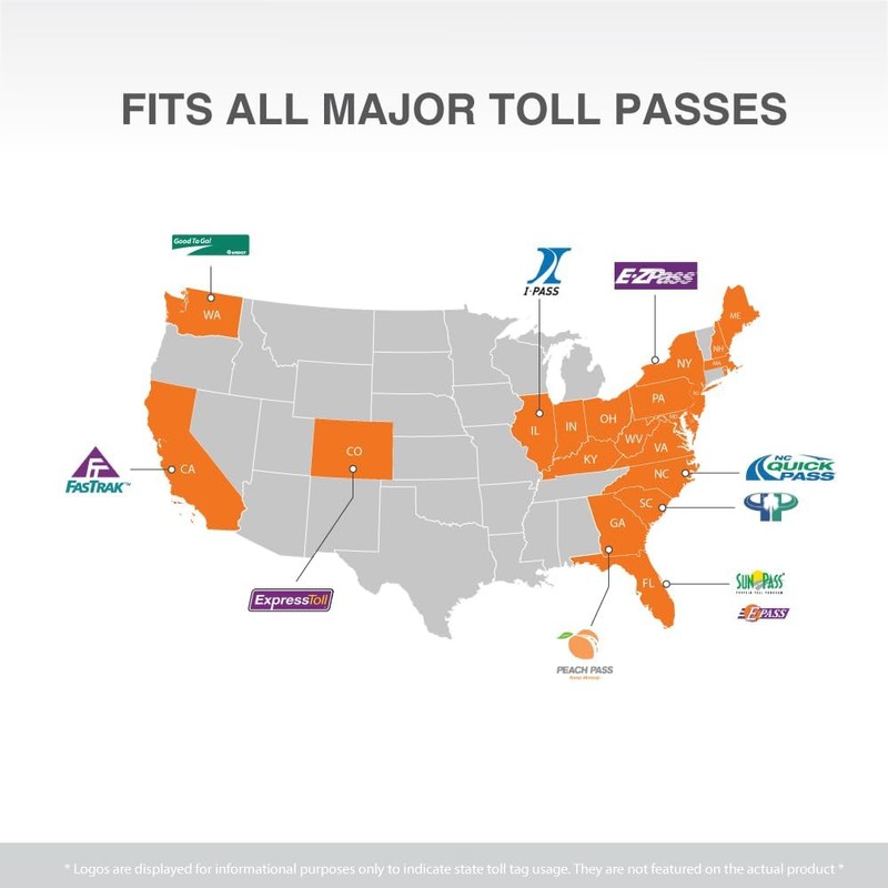EZ Pass Holder/Toll Pass Holder for Most US States/Toll Pass