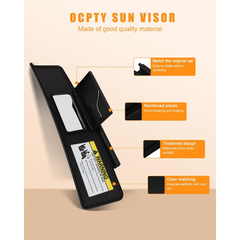 OCPTY Black Left Driver Side Sun Visor fit for 2006