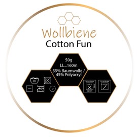 Wollbiene Cotton Fun Knitting Wool 55% Cotton - Various Colours Selection, Yarn, Amigurumi Jeans 50 g (14 Purple)