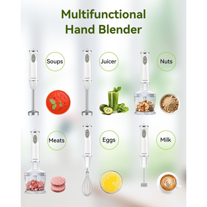 Immersion Blender Handheld 5 in 1 Hand Blender, 1000W Hand