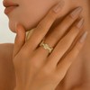 Nawflue 18K Gold Plated Sun Rings for Women Adjustable Cubic