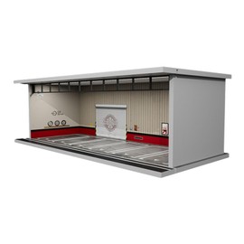 MagiDeal Diecast Model Car Display Case, Simulation 1/64 Scale Parking Lot Display Case with Lights for Collectors Gifts, Modification Shop