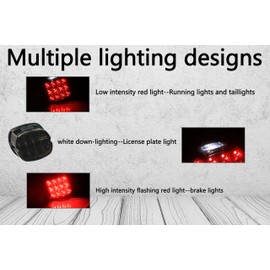 LIUJJYH Motorcycle LED Tail Light Smoked Brake Taillights Rear Running Lights Compatible with Harley Sportster Touring Dyna Road King Electra Glide Street Bob