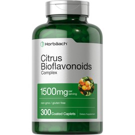 Horbäach Citrus Bioflavonoids Supplement | 1500mg | 300 Caplets | Vegetarian, Non-GMO, and Gluten Free Formula | Value Size