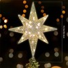 LAMPHOME Christmas Star Tree Topper, Lighted 14.5” Gold Star Tree