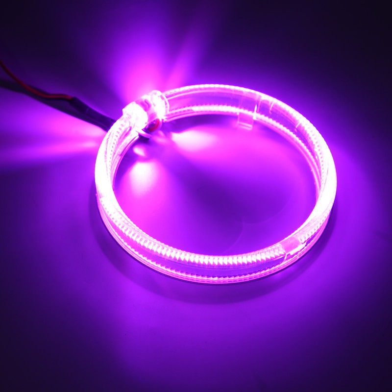 Car LED Angel Eyes Light Guide 95mm/3.7in Purple Lighting 9‑36V