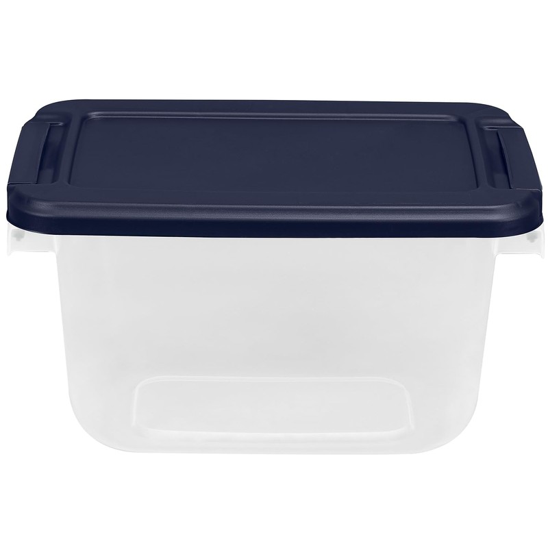 Hefty Home Logic 6.5 Qt. Latch Lid Storage Tote, Clear/White,