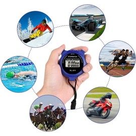 Digital Sports Stopwatch Timer, Multi-Function Large Display Stopwatch With Countdown Timer, Shockproof Sports Stopwatch For Coaches Swimming Running Sports Training Gym, StopWatch (Blue)