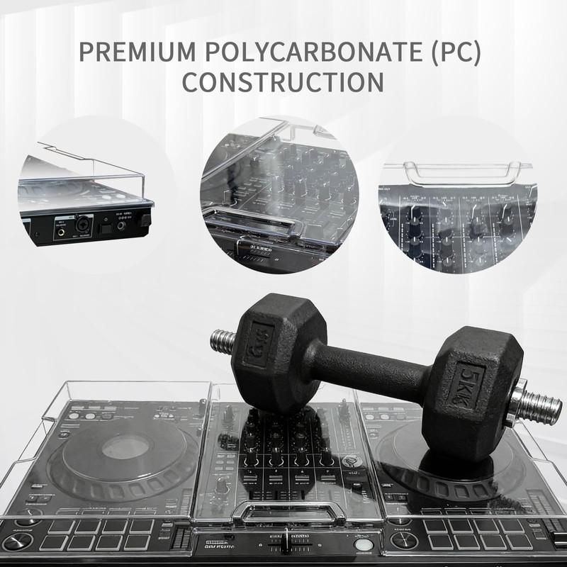MiKiJoy4U Polycarbonate Dust Cover for Pioneer DJ DDJ-FLX10, Transparent PC