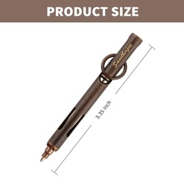 SMOOTHERPRO Mini Pen, Brass EDC Pocket Pen with Keychain, 80mm in Lenth Small Pen for Travel, Wallet, Includes 2 Refill Cartridges - Retro Black