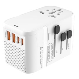 Ultra Small 220V to 100V Transformer, For Overseas Travel, Overseas Outlet Conversion Plug, Sine Wave Transformer, Buck Transformer, 2 USB Ports, 2 Type-C Ports, Overseas Travel Dryer, Supports 200