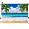 SJOLOON Summer sea Backdrop Tropical Beach Plants Photo Backdrop Hawaiian