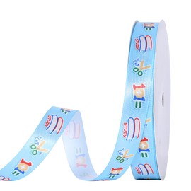 YAMA Back to School Ribbon for Crafts 5/8 Inch, Teacher Ribbon School Theme Pencil Apple ABC Ribbons for Gift Wrapping Crafts Hair Wreaths Flower Bouquet (10 Yards)