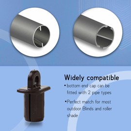 Universal Replacement Installation Accessories for Indoor/Outdoor Sunshade and Roller Blinds (Brown, Bungee kit + end Cap)