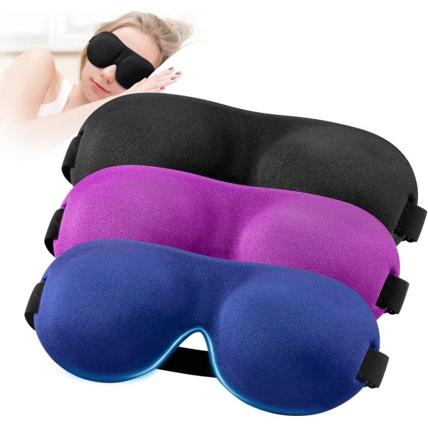 Branded 3D Sleep Mask Set of 3 for Side Sleeper