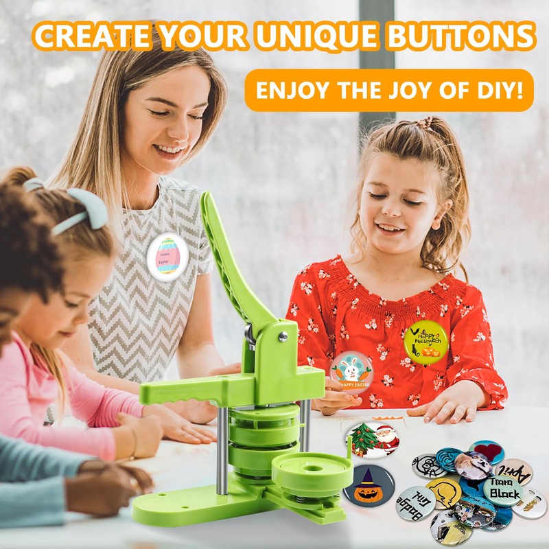 Button Maker Machine 75mm (3 in) Installation-Free, DIY Button Pin