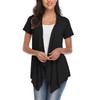 Exchic Women's Open Front Cardigan Irregular Hem Short Sleeve Outfits