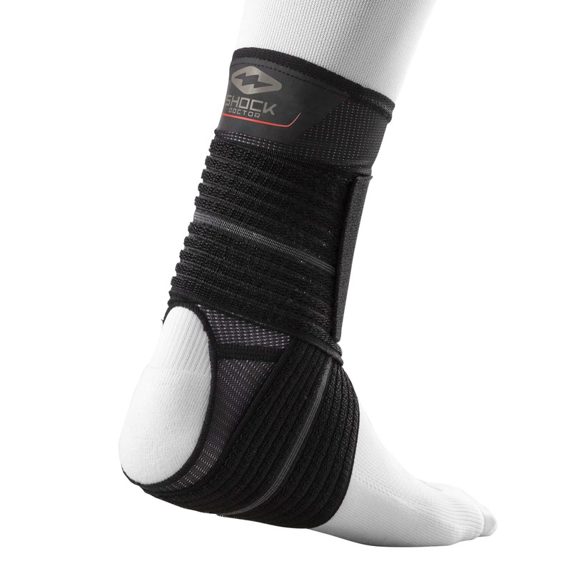 Shock Doctor Ankle Sleeve with Compression Wrap Support (Black, X-Large)