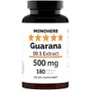 MONOHERB Guarana Extract 500 mg - 180 Capsules