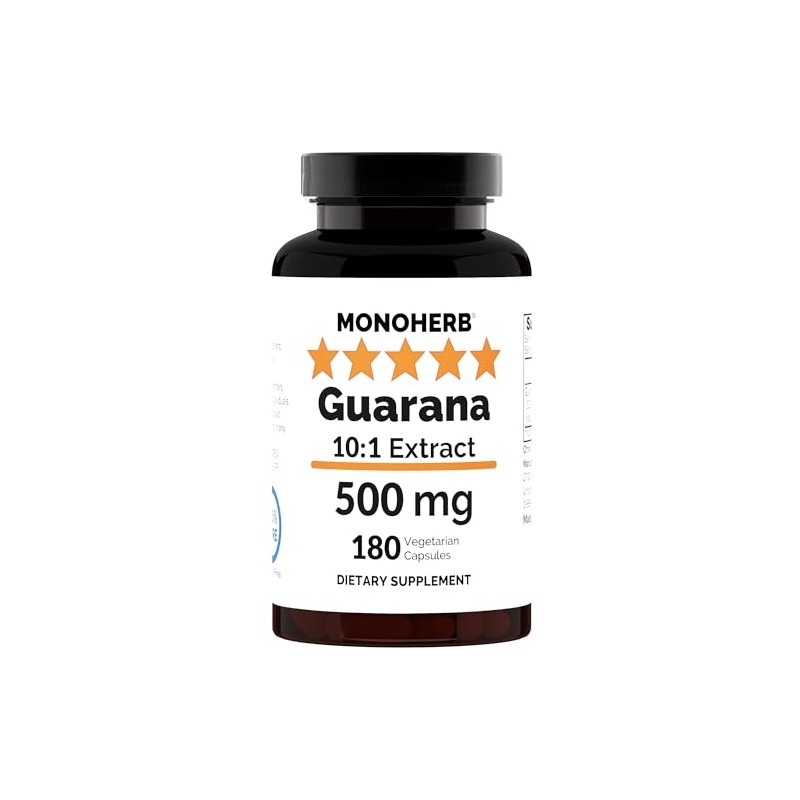 MONOHERB Guarana Extract 500 mg - 180 Capsules