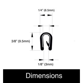 Edge Trim Black Small, 1/8" Fits Edge (10 Feet Length)