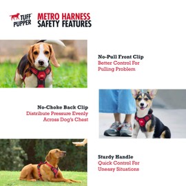 Updated for 2021 - Metro Escape Proof Dog Harness| No Pull Dog Harness | Front/Back Leash Attachments | Dog Harness with Handle | Adjustable Fit Dog Harness | Padded Training Dog Harness for Comfort