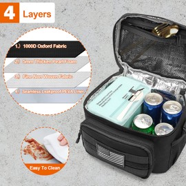 POWNEW Tactical Lunch Box for Men Women, Large Insulated Cooler Bag Lunch Pail for Office Work School Picnic Gym Construction Camping, Gifts for Christmas Birthday