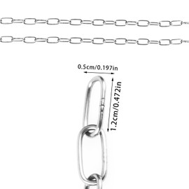 Volumoon Stainless Steel Chain Strong, 8 Metres, 1.2 mm Chain, 304 Stainless Steel, Heavy Duty Welded Chain Links for Hanging Fences, Steel Chain Swivel Chain, Maximum Load 10 kg