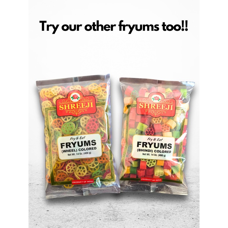Shreeji Squared Fryums 400g (14 Oz) *Fry & Eat*