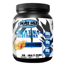Creatina Glutamina Hái Hu 1Kg Manzana 50 Servicios Monohidratada                                                                                      
