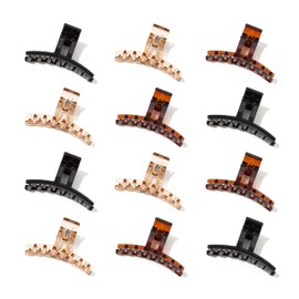 T Model Small Colourful Hair Claw Clips - Hair Clips for Women and Girls (Dark Neutral)