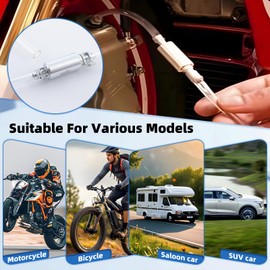 2 Pcs Brake Bleeder Hose - One Way Check Valve Tube Bleeding Tool Kit for Car Motorcycle Clutch,Universal Brake Fluid Bleeder Kit,Soft Tube with Metal Clips,Car Clutch Fluid Replacement Hose